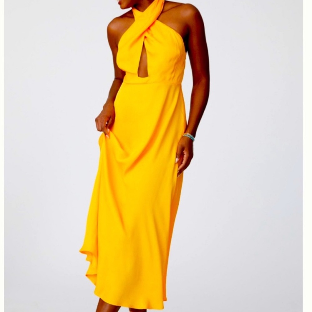 Farm Rio X Anthropologie Orange Halter Dress
